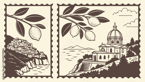 A picturesque coastal scene featuring palm trees, sandy beaches, and sailboats, evoking a sense of tranquility and relaxation.