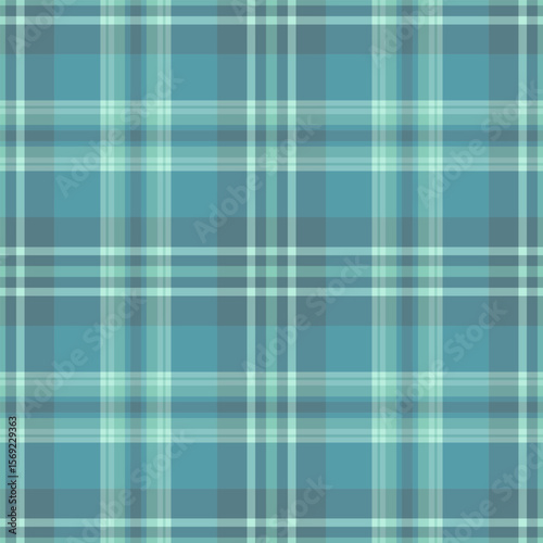 Elegant plaid pattern with calming teal and grey hues. Versatile backdrop for designs, textiles, or presentations needing a structured, soothing touch.