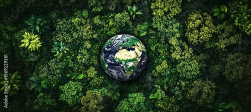 Vibrant Earth Overshoot Aerial View of Lush Rainforest and Dense Jungle Canopy from Above
