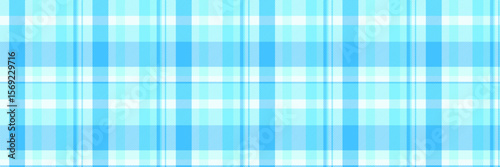Collection pattern tartan fabric, skirt seamless background vector. Plank plaid check textile texture in cyan and azure colors.