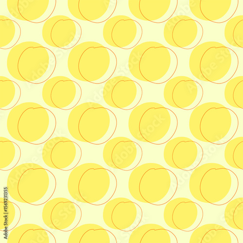 Seamless pattern featuring circular shapes resembling peaches