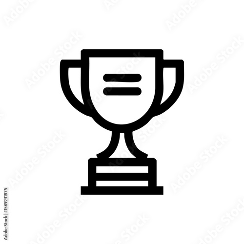 Minimalist black trophy icon representing achievement, success, and excellence in competitions or business goals.
