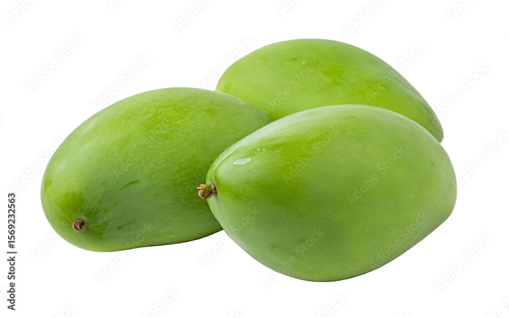 Fresh raw green mangoes isolated on white background healthy tropical fruit for diet and nutrition Fresh raw green mangoes isolated on white background healthy tropical fruit for diet and nutrition