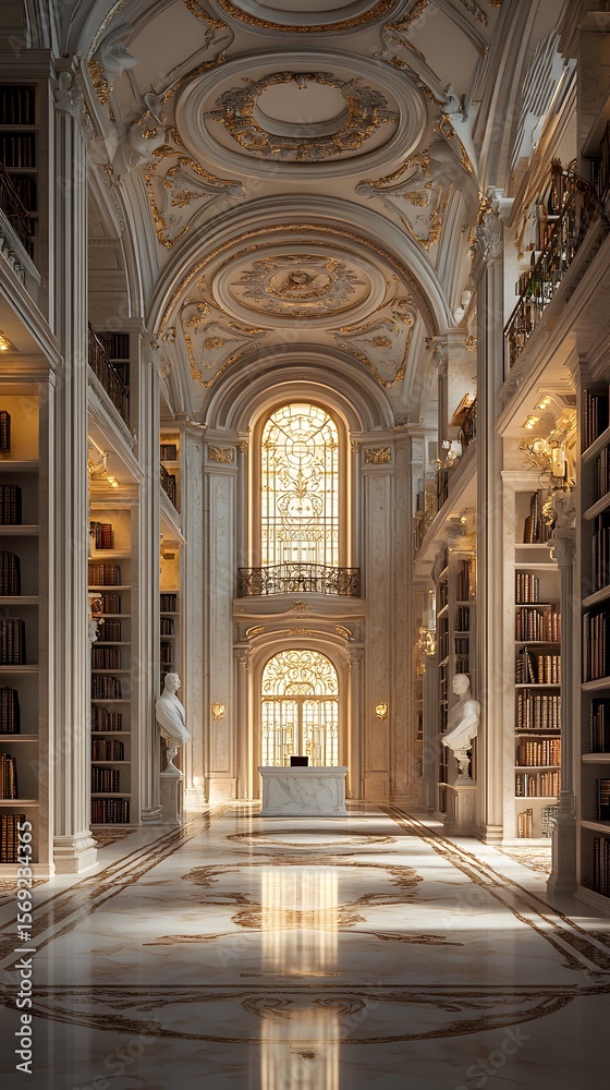 Fototapeta premium Magnificent grand library interior photos