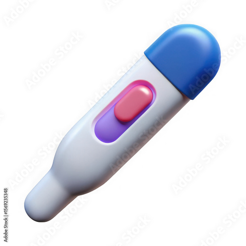 3d rendered pregnancy test with positive result isolated on transparent background