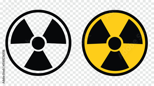 Radiation Hazard Symbols – Black and Yellow Vector Icons