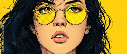 Pop Art Girl with Yellow Flair