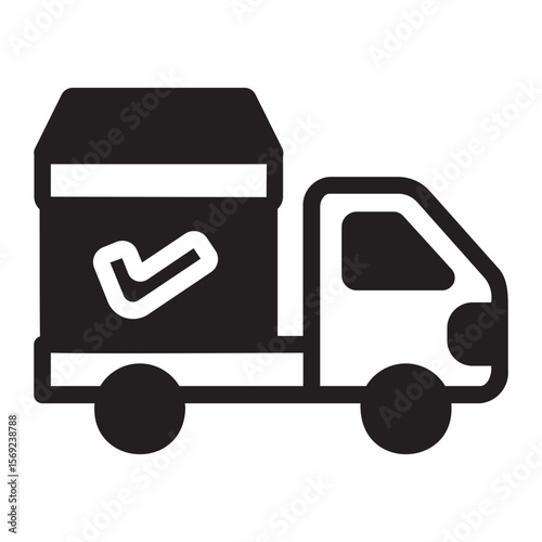 delivery truck glyph icon