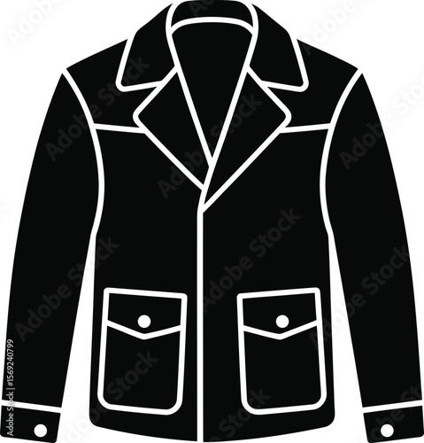 Black Jacket Icon Silhouette Illustration