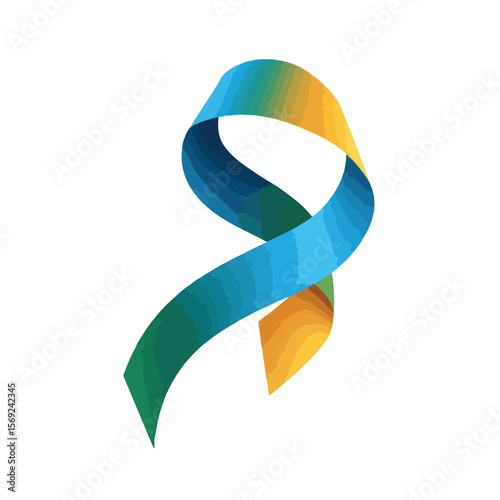 ribbon graphic isolated in White Background, ribbon graphic vector, Flat lay vector illustration