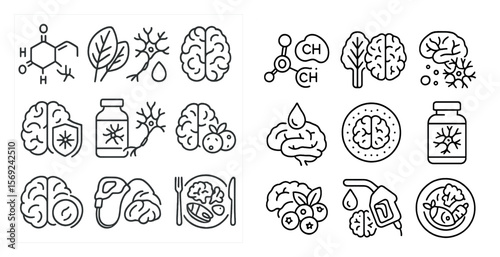The image is a set of food and drink icons, including a bottle, a fork, a knife, a cup, and a bowl. The icons are arranged in a grid, with some overlapping each other