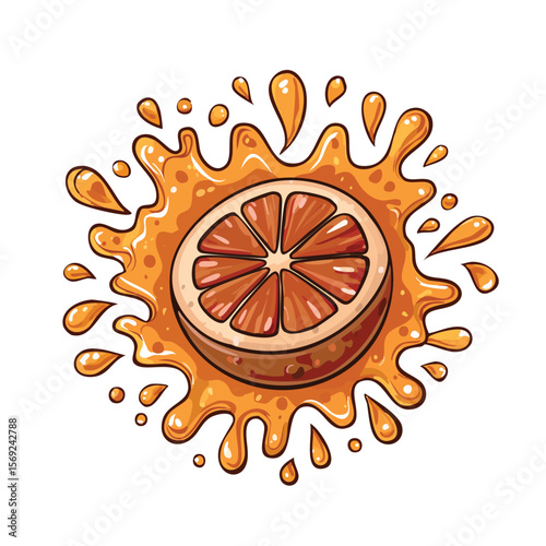 Canistel splash Colorful Vector in Adorable Comic Style with Expressive Lines.