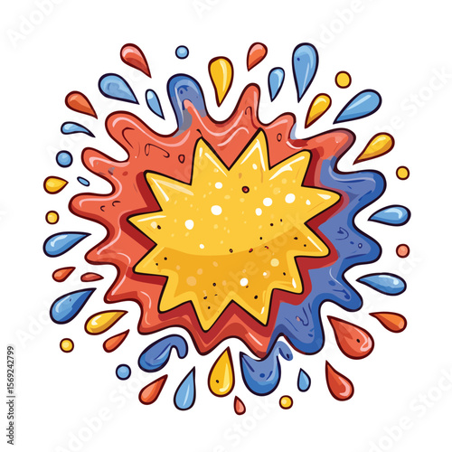 Nance splash Colorful Vector in Adorable Comic Style with Expressive Lines.