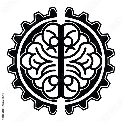 Brain gears icon