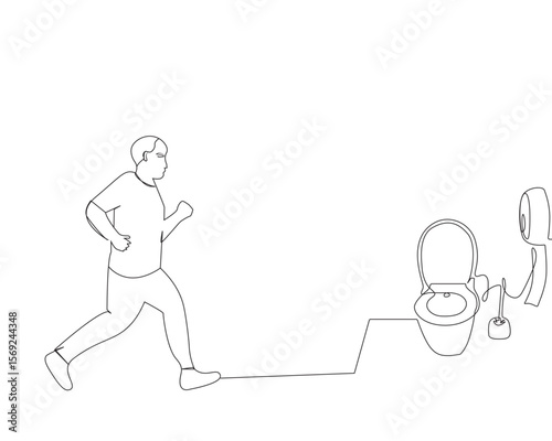 A man runnung for pee