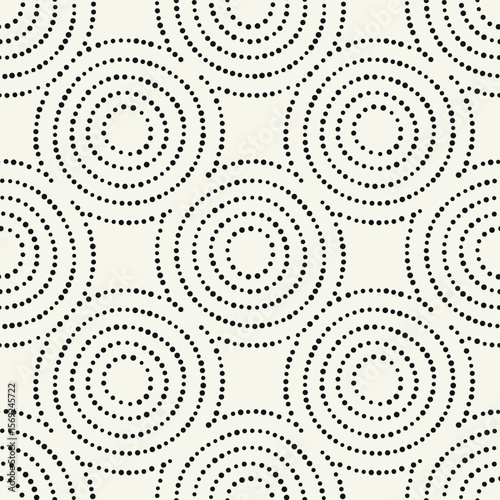 Seamless pattern with dotted circles. Vector repeating texture. Stylish minimal background.