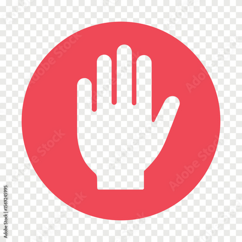 Hand stop gesture flat vector icon