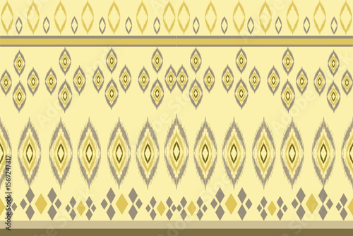 Yellow and Gray Seamless Ikat Pattern