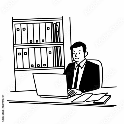 Mid adult businessman at work