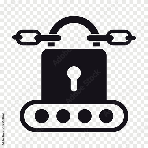 chain lock vector flat icon