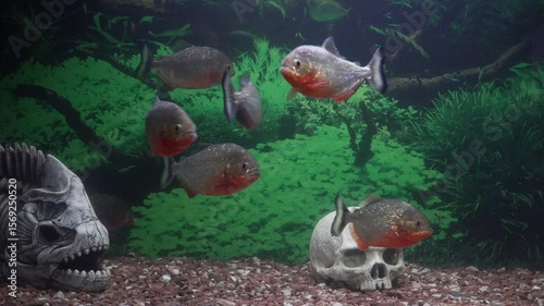 Close Up Of Fish Swimming In Aquarium Beauty Of Underwater Ecosystem.