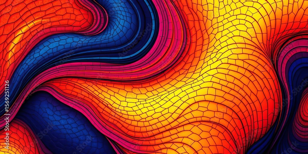 Intricate swirling lines forming abstract animal hide texture, vibrant color palette,  animal,  repeat