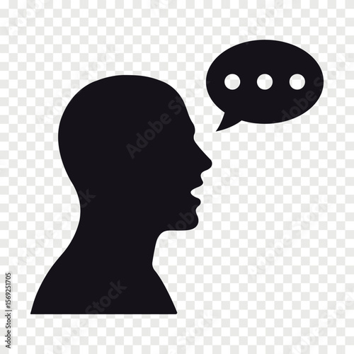 Man talk flat vector icon