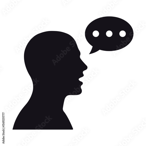 Man talk flat vector icon