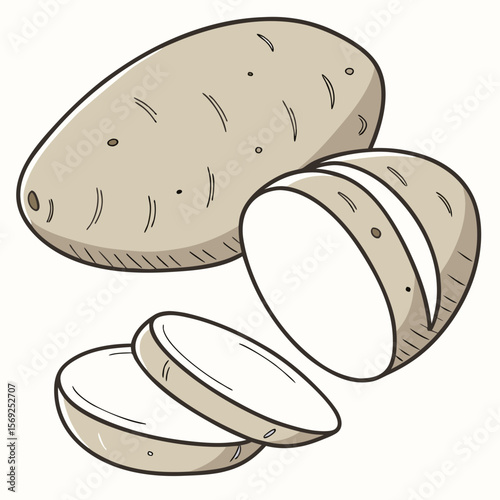 Potato  vegetable vector perfect for healthy food, farm, eco, and organic-themed digital design projects.