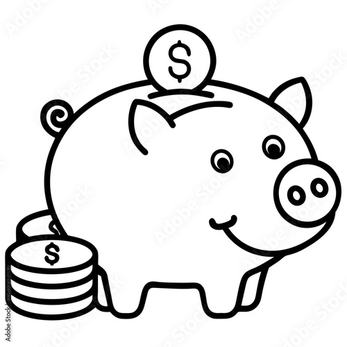 Piggy bank with coin money saving economy investment