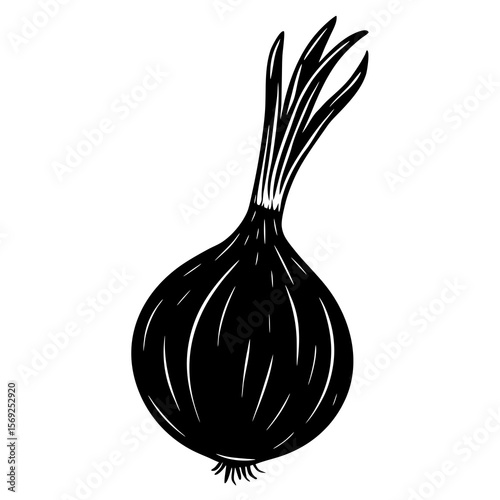 Spring onion vegetable vector perfect for healthy food, farm, eco, and organic-themed digital design projects.