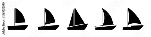 sailboat icon. Boat icon set