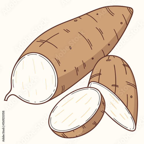Yam  vegetable vector perfect for healthy food, farm, eco, and organic-themed digital design projects.