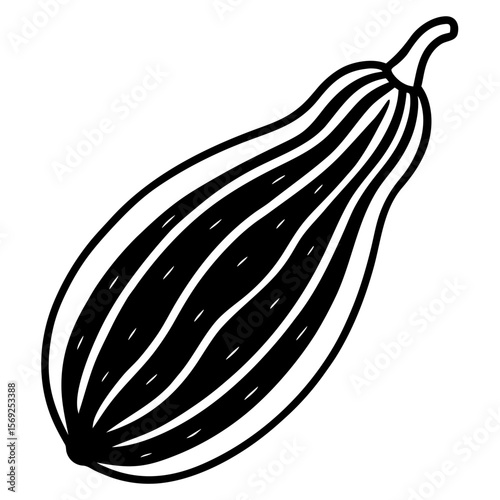 Bitter gourd vegetable vector perfect for healthy food, farm, eco, and organic-themed digital design projects.