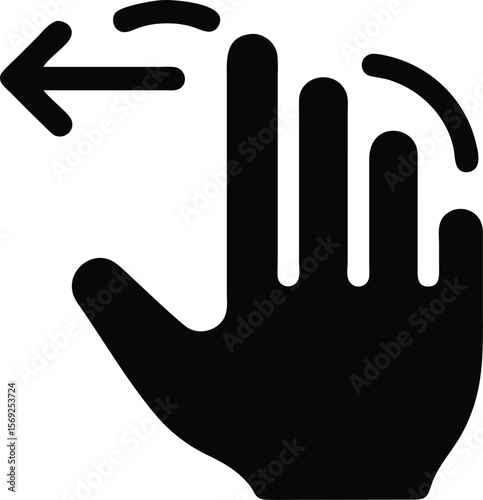 Swiping left gesture icon illustration
