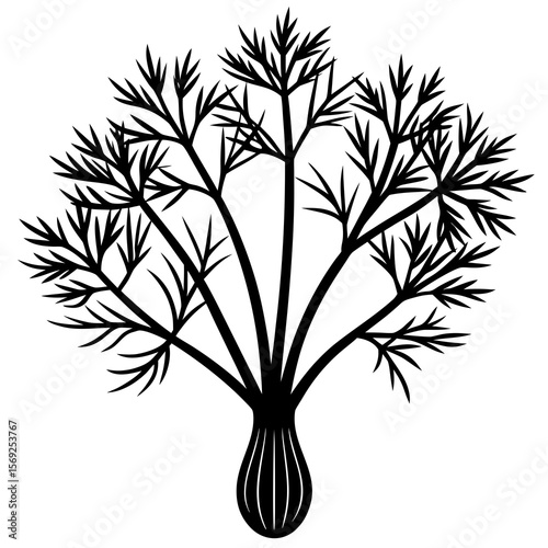Fennel  vegetable vector perfect for healthy food, farm, eco, and organic-themed digital design projects.