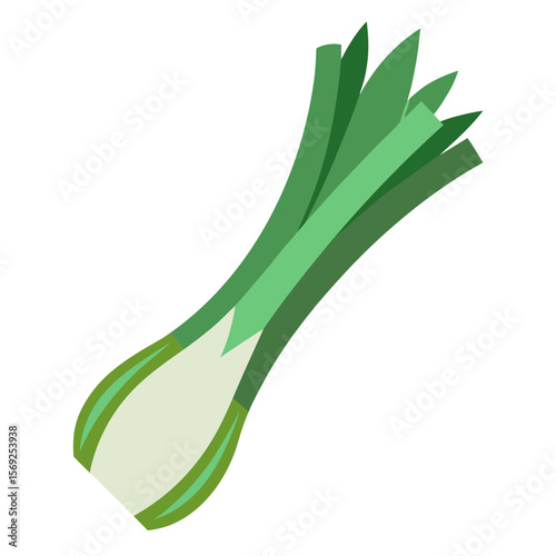 Leek vegetable vector perfect for healthy food, farm, eco, and organic-themed digital design projects.