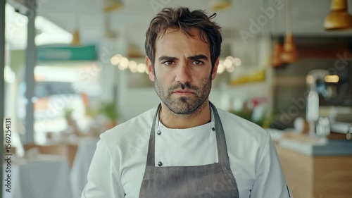 Worried Chef Thinks About Restaurant Difficulties and Solutions