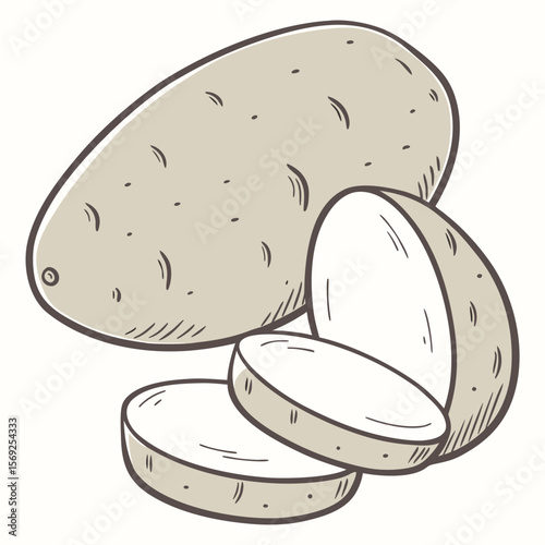 Potato  vegetable vector perfect for healthy food, farm, eco, and organic-themed digital design projects.