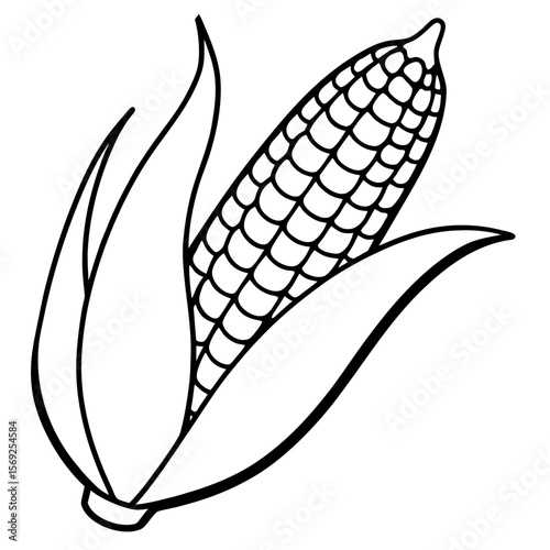 Sweet corn vegetable vector perfect for healthy food, farm, eco, and organic-themed digital design projects.