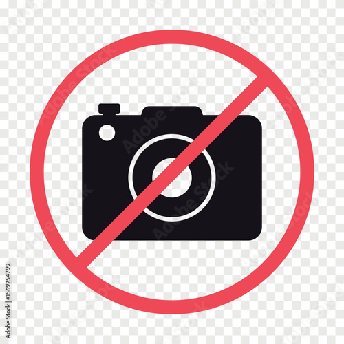 No photography camera flat vector icon