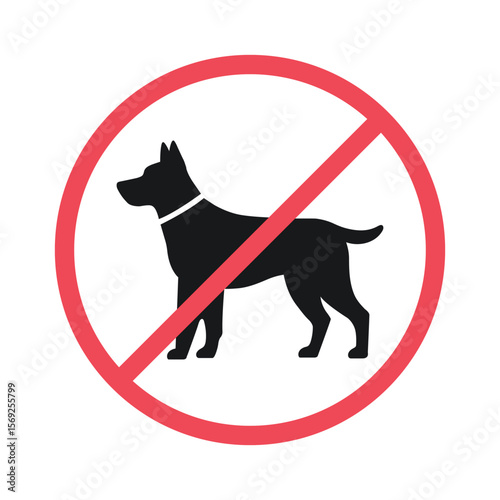 no pet, no dog vector sign