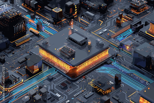 digital, hardware, futuristic, technology