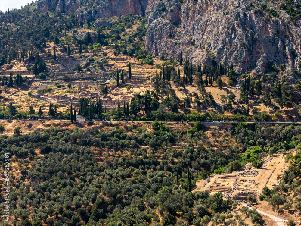 Fototapeta premium greece spiritual ancient city delphi various drone photos