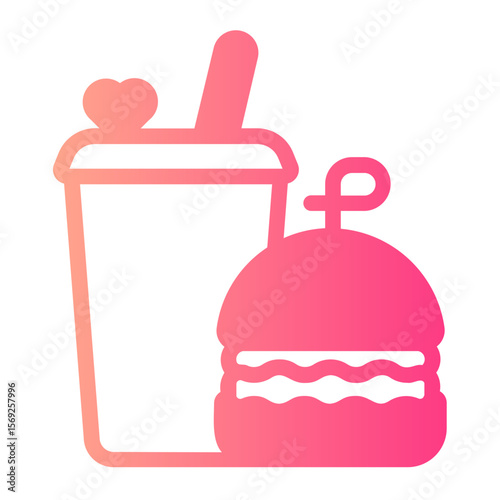 fast food gradient icon