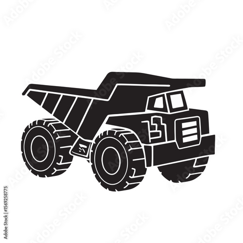 silhouette photo of dump truck with white background