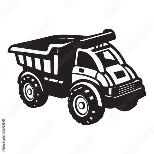 silhouette photo of dump truck with white background