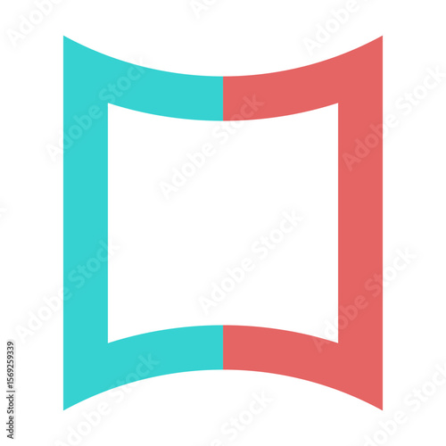 Abstract shape flat color. Concave
