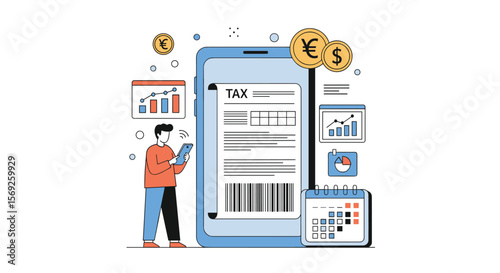 Digital financial tax management mobile application for business analysis and growth tracking