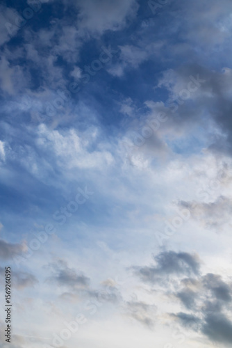 Blue sky cirrus clouds.